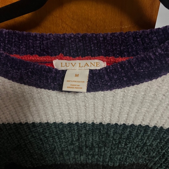 Luv Lane Chenille Multicolor Cropped Sweater sz Medium M - Picture 3 of 3